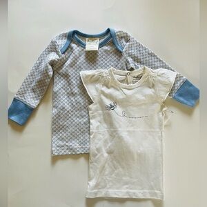 Sapling Child Bee Tee and Long Sleeve Blue Shirt NWT